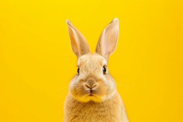 Adorable Bunny Captivates With Its Irresistible Expression Against Vibrant Backdrop