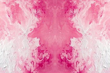 Symmetrical Abstract Canvas With Captivating White And Pink Artistic Strokes: Perfect Photo With Centered Composition And Copy Space