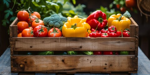 Perfectly Arranged, Fresh Organic Vegetables Captured In Sunlit Setting: Centered, Symmetrical Photo