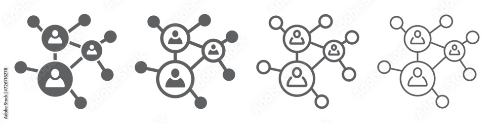 Poster set of business network icon. work networking symbol, social networks, people and diagram. communica