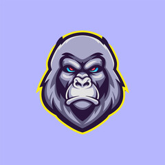 Esport gorilla head sticker vector illustration