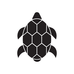 Obraz premium Vector black silhouette of a turtle isolated on a white background. 