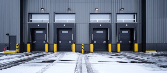 Dock door weather shelter seal for warehouse building