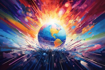 modern world globe background - obrazy, fototapety, plakaty