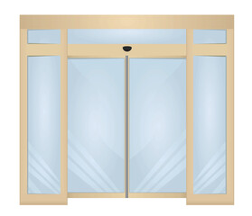 Closed sliding door. vector illustration