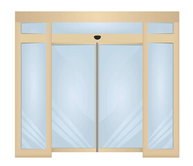 Closed sliding door. vector illustration