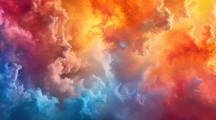 Fotobehang Abstract multi-colored clouds glow in the sky wallpaper © Serega