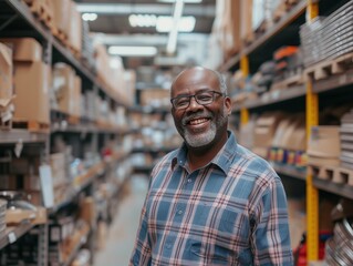 portrait of a person in a warehouse