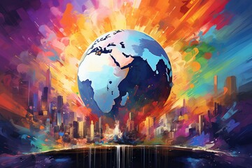 modern world globe background