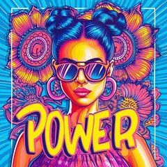 Obraz na płótnie Canvas Women Power retro design for poster, sticker, banner, and book cover