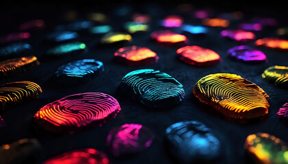 Colorful fingerprints in the dark.