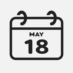 Icon page calendar day - 18 May