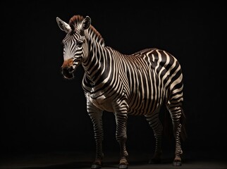 Zebra on a Dark Canvas