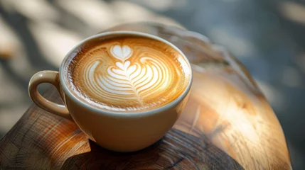 Foto op Plexiglas Closeup of Coffee on Wood © Bela