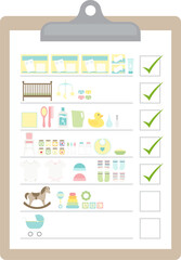 A clipboard checklist to prepare for baby
