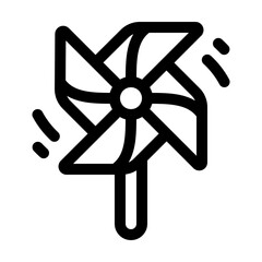 Obraz premium Paper Windmill Line Icon