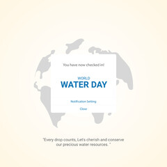 World water day. water day creative ads design March 22. social media poster, vector, 3D illustration.