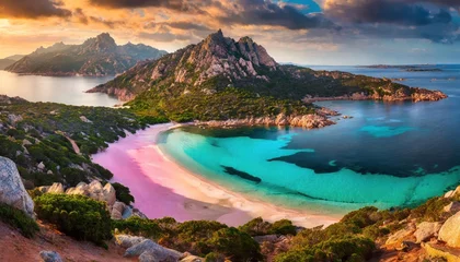 Foto op Plexiglas Incredible pink sand beach on Budelli Island, Maddalena Archipelago, Sardinia, Italy  © blackdiamond67