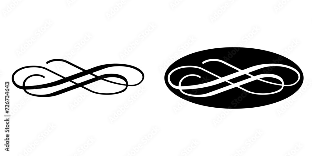 Poster ofvs526 outlinefilledvectorsign ofvs - calligraphic design element vector icon . vintage swirl ornam