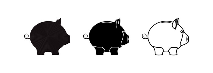 Piggy bank icon on a white background.