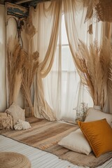 Bohemian Style Home Interior with Natural Decor