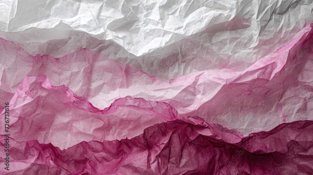 Poster a close up of a piece of paper with a pink and white pattern on the bottom of the paper and a pink a
