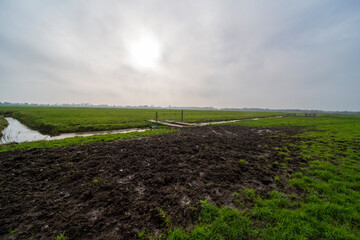 Rural landscape north of Vinkeveen during the fall, the Netherlands