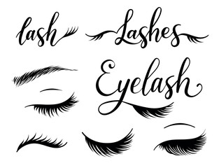 Collection of eyelash extension logo design for beauty fashion with creative element - 726738625