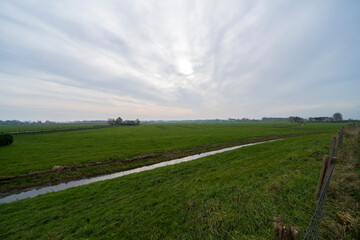Rural landscape north of Vinkeveen during the fall, the Netherlands