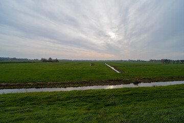 Rural landscape north of Vinkeveen during the fall, the Netherlands