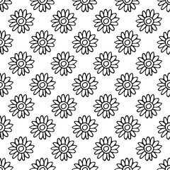Summer seamless pattern with flowers doodle for decorative print, wrapping paper, greeting cards, wallpaper and fabric