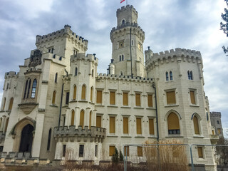Fototapeta na wymiar Beautiful renaissance castle Hluboka i the Czech Republic is located.