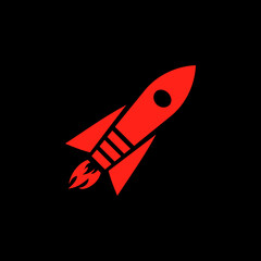 Rocket as a logo design. Illustration of a rocket as a logo design on a black background
- 726741079