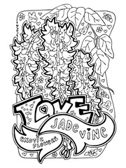 Exotic flowers colouring book pages collection for relaxation and anti stress. Hobby for adults and kids. Tropical holiday, beautiful botany garden theme. Hand drawn line style illustration.