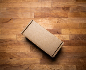 Top view of a cardboard box.