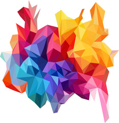 Multi color paint splash isolated on white background polygon vector
