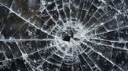 Fototapeta premium Texture broken glass with cracks. Abstract of cracked screen Smartphone from shock.