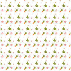 Seamless pattern with butterflies and flowers on white background. Vector illustration.