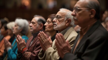 Interfaith prayer service uniting people of different beliefs in a spirit of unity