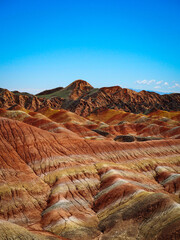 Red rocks and sky - rainbow mountains