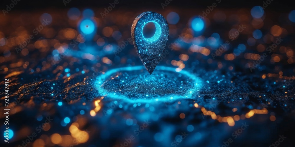 Aufkleber Future at Fingertips: A Human Hand Interacting with a Holographic Interface, Symbolizing Advanced Technology and Control, Generative AI