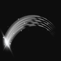Fototapeta na wymiar glow white light twirl with sparkles effect