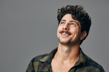 Man face hipster portrait handsome smile fashion