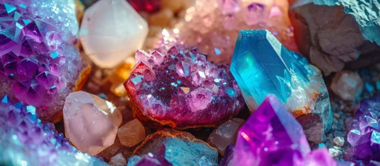 Poster Vibrant gemstones and minerals for decorating interiors with enchantment. © AkuAku