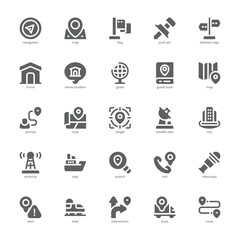 Fototapeta premium Navigation and Map icon pack for your website, mobile, presentation, and logo design. Navigation and Map icon outline design. Vector graphics illustration and editable stroke.