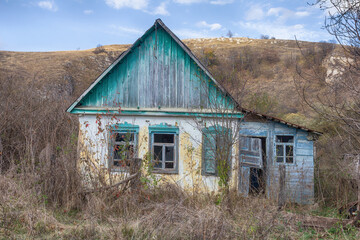 old abandoned houses of the last century in the countryside