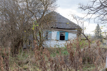 old abandoned houses of the last century in the countryside