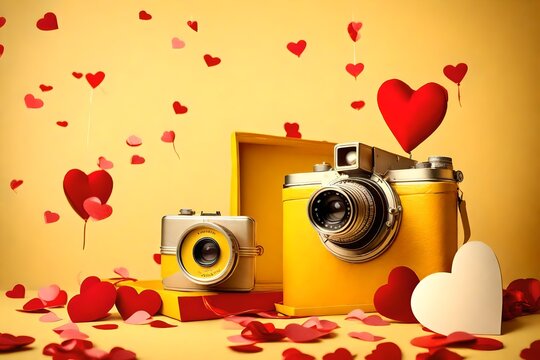 Yellow background of camera