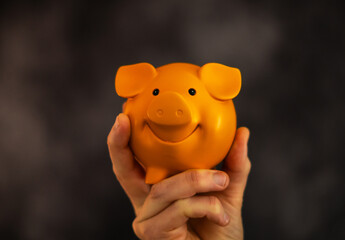 Hand mit Glücksschwein