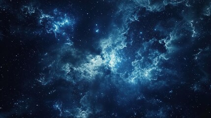 Fototapeta premium a space filled with lots of stars and a sky filled with lots of bright blue and white clouds and stars.